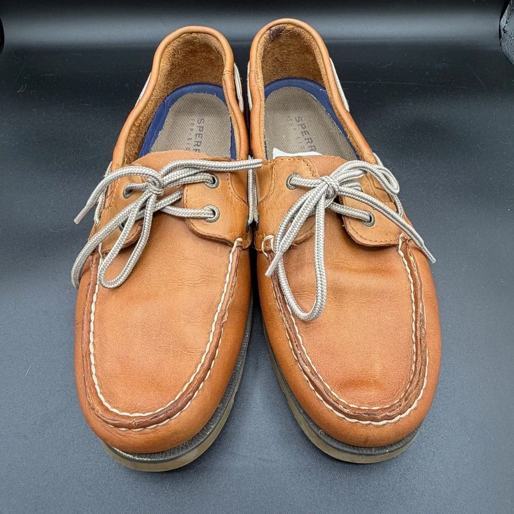 Sperry Top-Sider Mens 10.5 M Authentic Original Leather Boat Shoes Tan 0777894